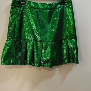 Queen of Sparkles Green Sequin Skort